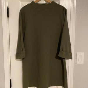 Leith Mock Neck 3/4 Sleeve Shift Dress